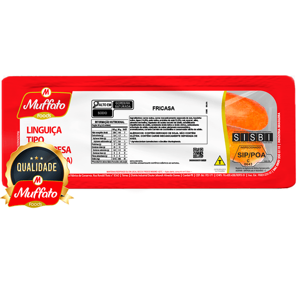 Linguica Fricasa Tipo Calabresa Defumada Muffato Foods Kg