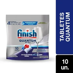 Detergente Tablete para Máquina de Lavar Louças Finish Powerball Quantum Ultimate Pouch 138g 10 Unidades