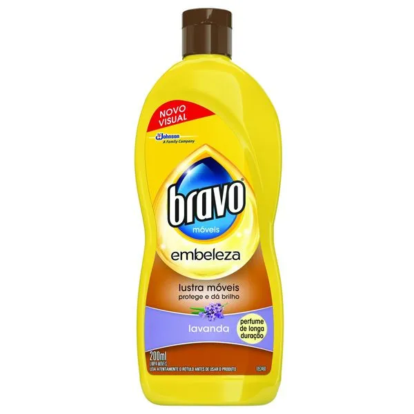 Lustra-Móveis Lavanda Bravo Embeleza Squeeze 200ml Lustra Móvel Bravo Brilho Prático Lavanda 200ml
