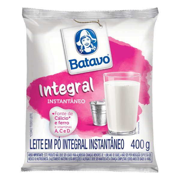 Leite Pó Instantâneo Integral Batavo Pacote 400g