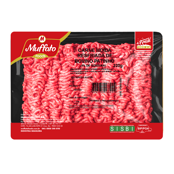 Carne Bovina Moída Patinho Muffato Foods 320g