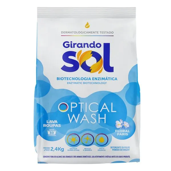 Lava-Roupas Pó Girando Sol Optical Wash Floral Paris 2.4kg