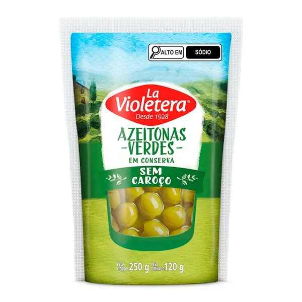 Azeitona Verde La Violetera sem Caroço Doy Pack 120g