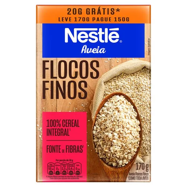 Aveia Nestlé em Flocos Finos Leve 170g Pague 150g