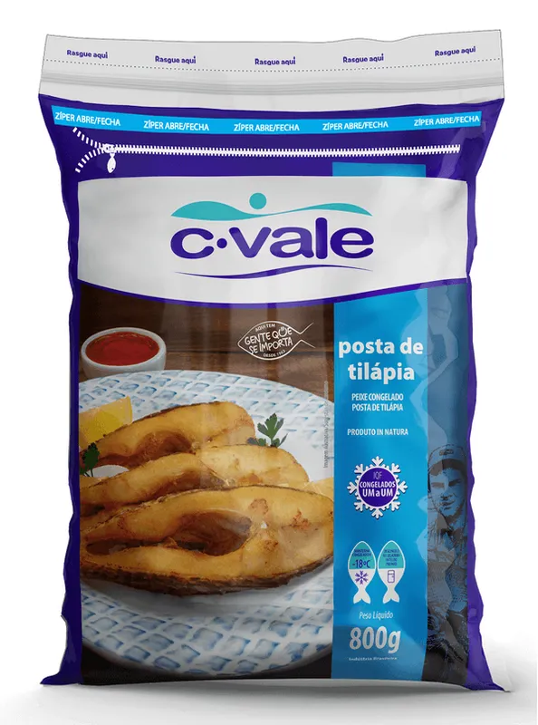 Posta de Tilápia C. Vale Congelado 800g