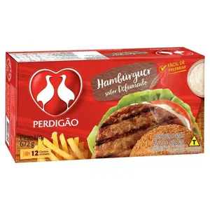 Hamburguer ave/bovino defumado Perdigão 12 unidades 672g