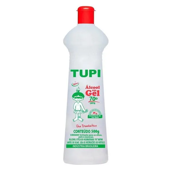 Alcool Gel Tupi 70 Inpm 500g Álcool em Gel Tupi 70° INPM 500g