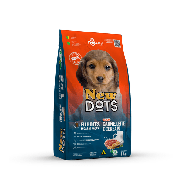 Ração New Dots Premium Cães Filhotes 1kg