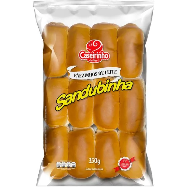 Pão Caseirinho de Leite Sandubinha 350g