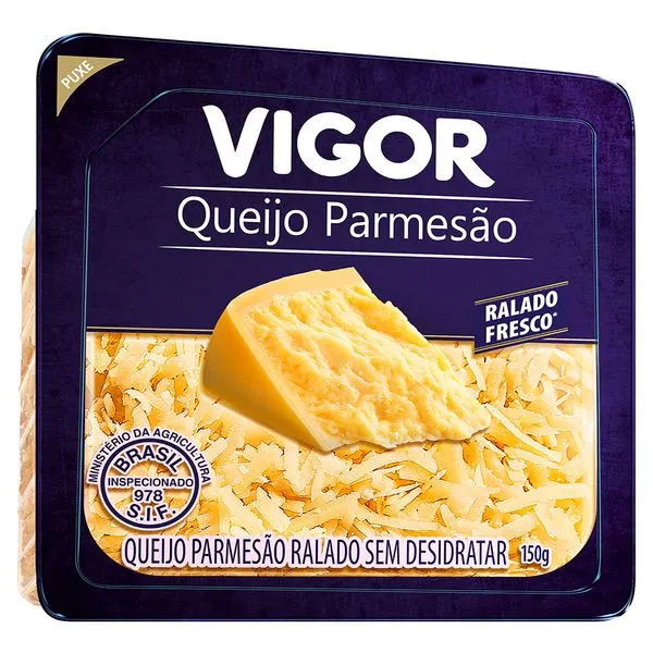 Queijo Parmesão Ralado Fresco Vigor Bandeja 150g Queijo Parmesão Ralado Vigor Fresco 150g