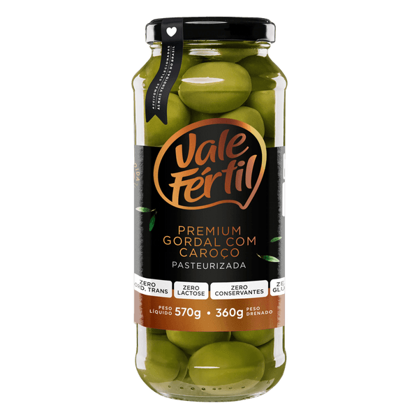 Azeitona Verde Vale Fértil Premium Gordal 360g