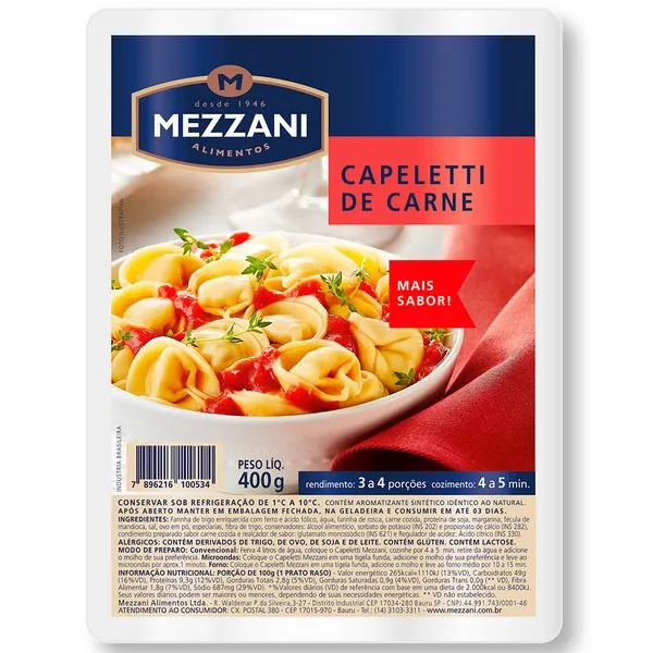 Capeletti Mezzani Carne 400g