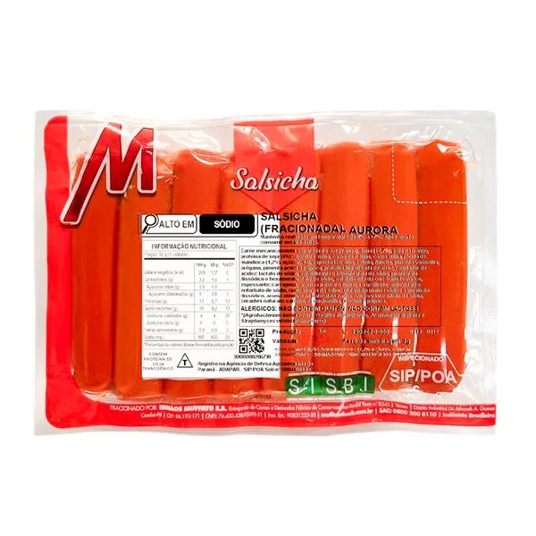 Salsicha Aurora Resfriada Muffato Foods Kg