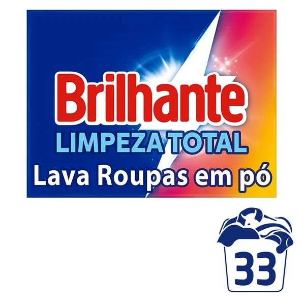Lava-Roupas Pó Roupas Brancas e Coloridas Brilhante Limpeza Total Caixa 2,2kg Tamanho Família