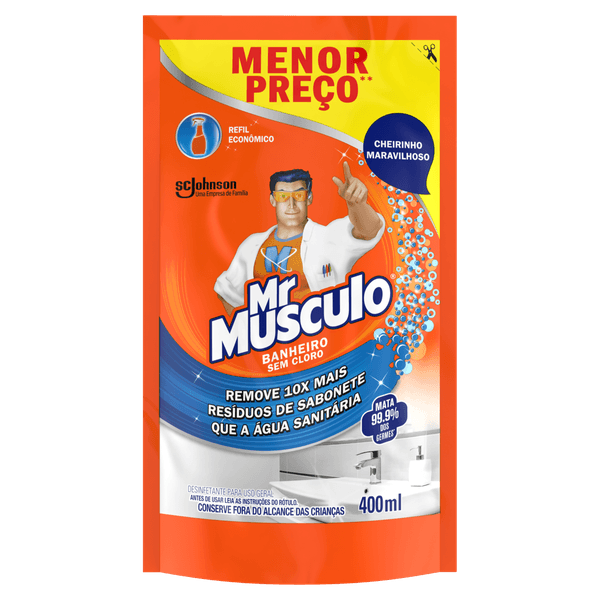 Desinfetante Banheiro Mr. Músculo Sachê 400ml Refil Econômico Desinfetante Banheiro Mr Músculo Sachê 400ml Refil Econômico