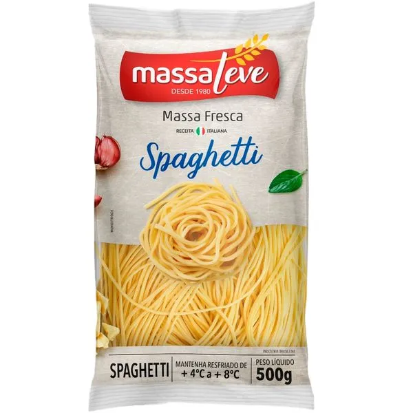Massa Fresca Massaleve Spaghetti 500g Massa Fresca Spaghetti Massa Leve 500g