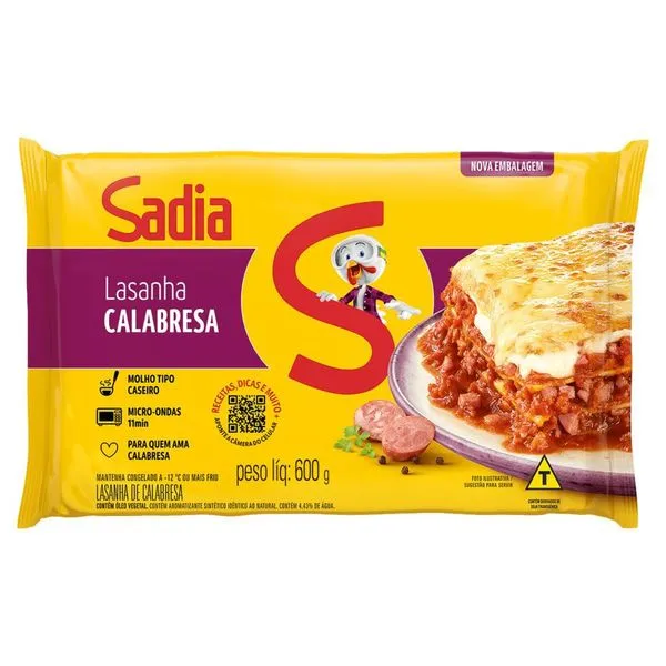 Lasanha calabresa Sadia pacote 600g