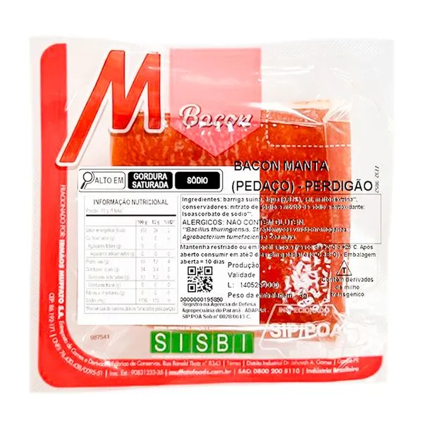 Bacon Manta Muffato Foods Defumado Kg