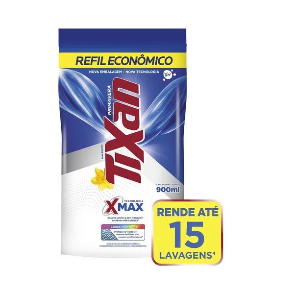 Sabão Líquido Tixan Ypê Primavera Refil 900ml Lava Roupas Líquido Tixan Ypê Primavera Refil 900ml