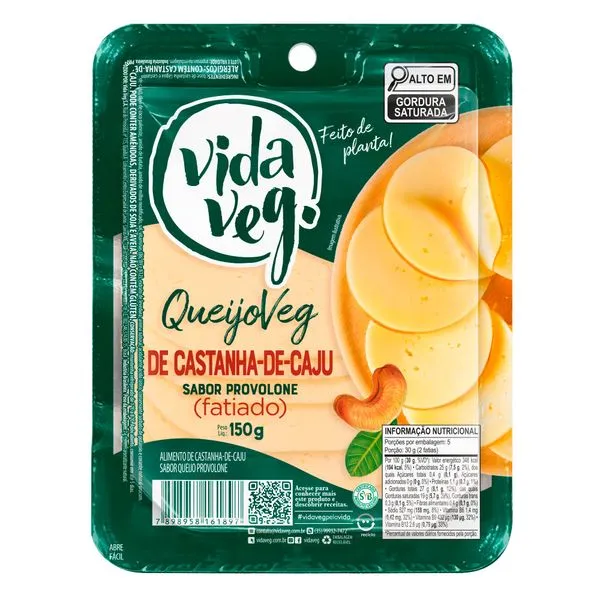 Queijo Vegetal Vida Veg Castanha de Caju sabor Provolone 150g