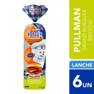 Pão Brioche para Hambúrguer Pullman Grand Burger Pacote 520g