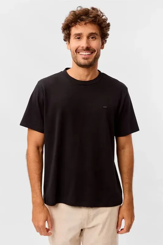 T-Shirt Básica Suedine Supima Preta PRETA/G