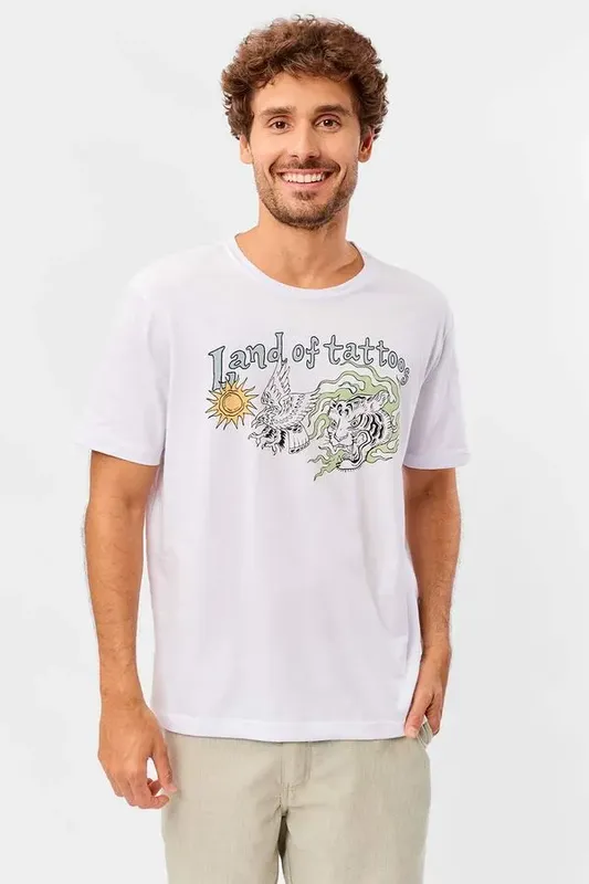 T-Shirt Estampada Tattoo Land Branca BRANCA/P