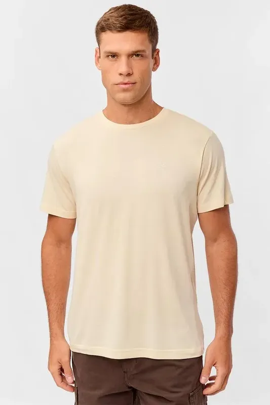 T-Shirt Básica Premium Modal Spandex Off White OFF WHITE/P