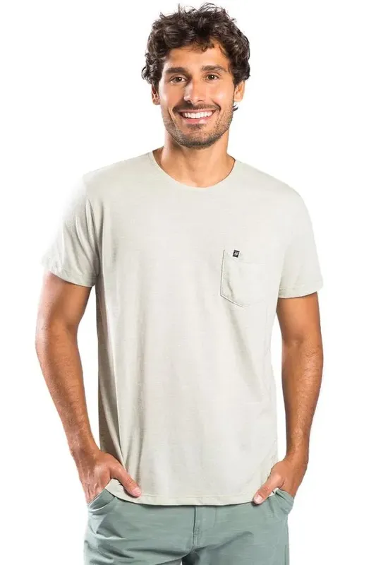 T-Shirt Especial Desfibrado Com Bolso Verde Claro VERDE CLARO/GG