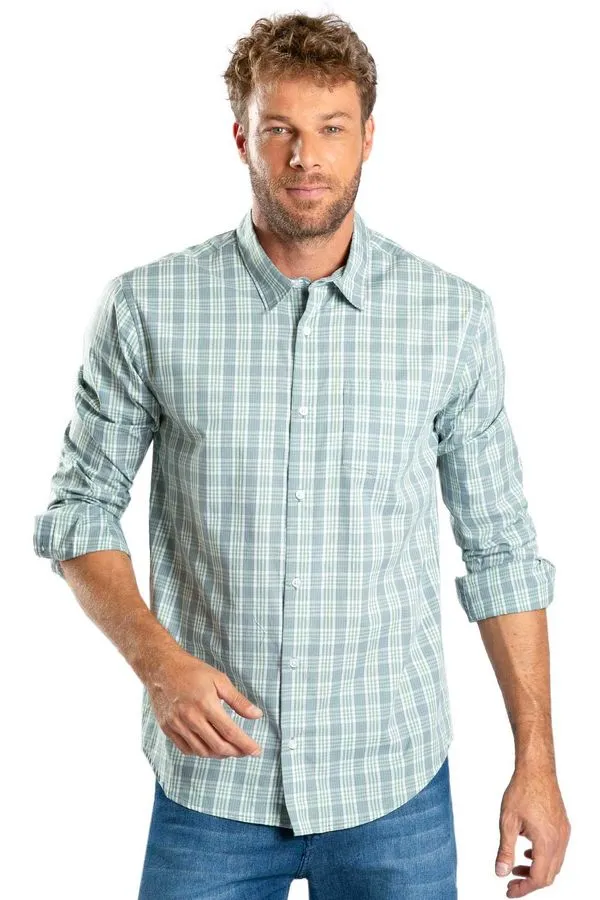 Camisa Xadrez Fio Tinto Verde/Branco VERDE/BRANCO/GGG
