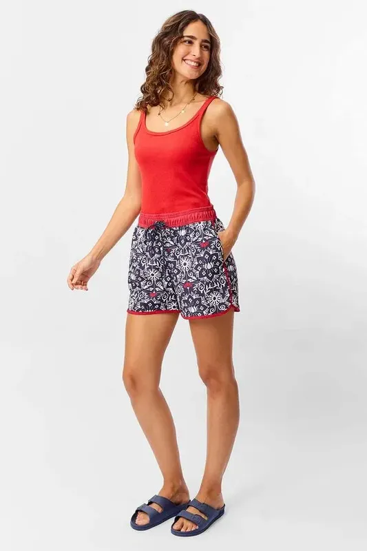 Short Estampado Lotus Azul Marinho/Branco AZUL MARINHO/BRANCO/M