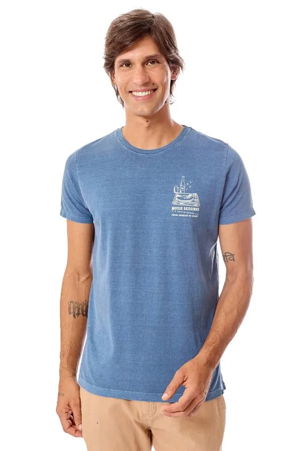 T-Shirt Estampada Stone Music Sessions Azul AZUL/G