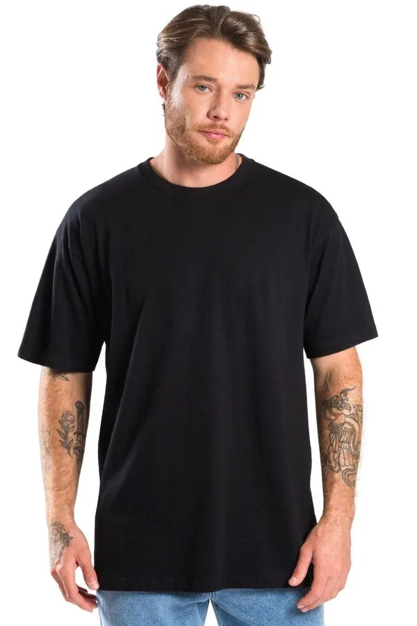 T-Shirt Básica Premium Sem Costura Oversized Preta PRETA/P