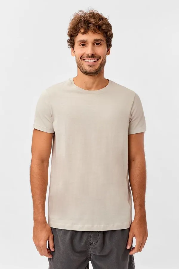 T-Shirt Básica Premium Fit Sem Costura Lateral Cinza CINZA/GG