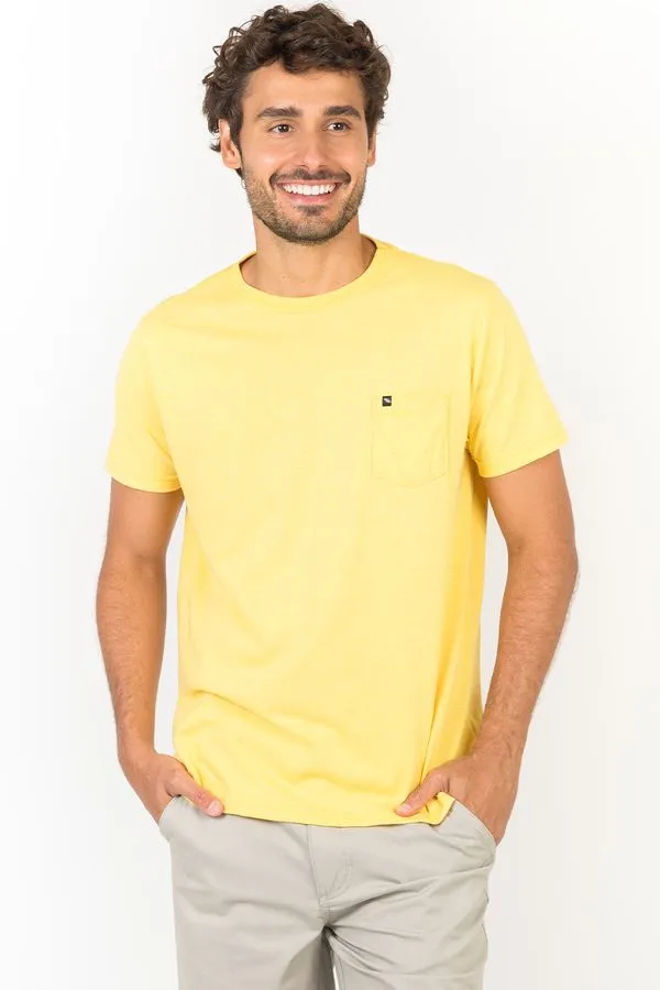 T-Shirt Básica Com Bolso Amarelo AMARELO/G