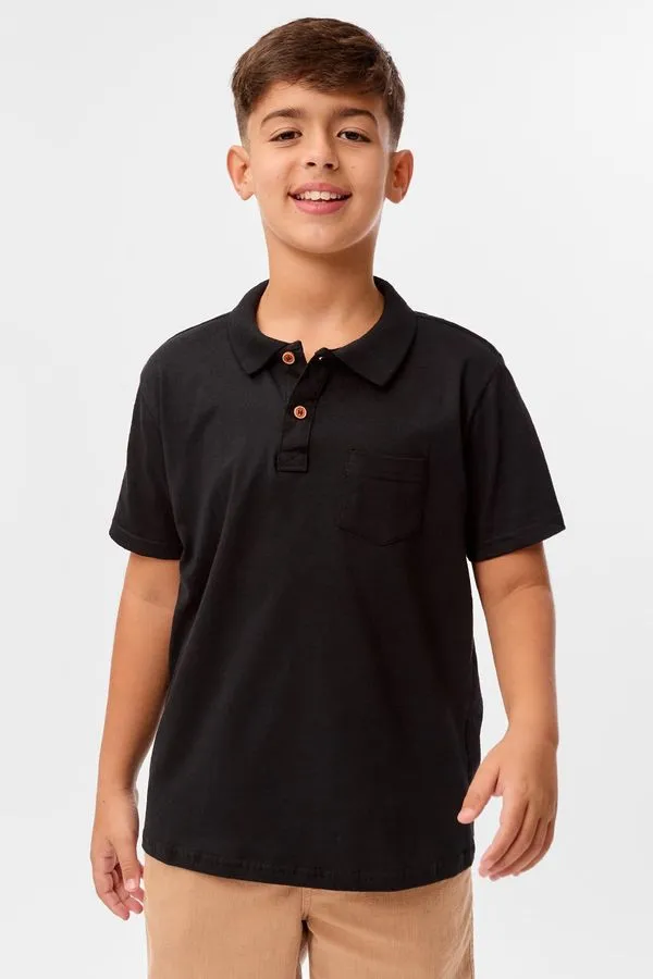 Polo Infantil Básica Preta PRETA/10
