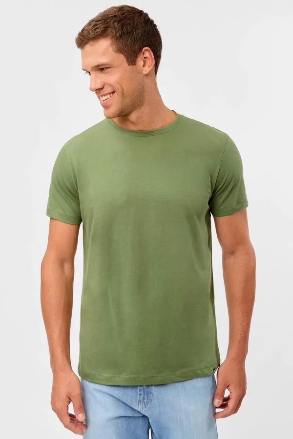 T-Shirt Básica Fit Verde Militar VERDE MILITAR/P