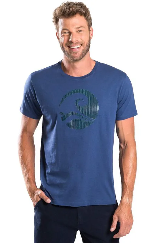 T-Shirt Estampada 3d Azul Marinho AZUL MARINHO/P