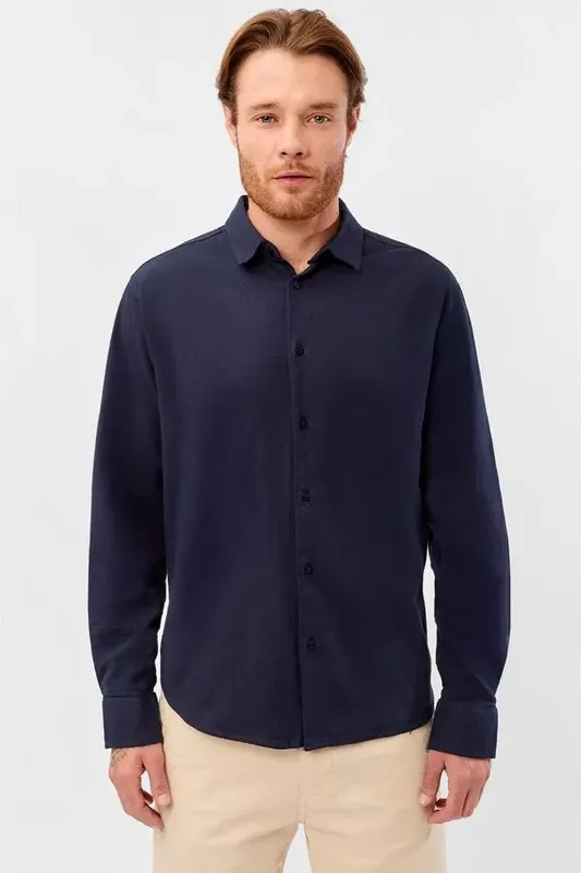 Camisa Linho Premium Azul Marinho AZUL MARINHO/M