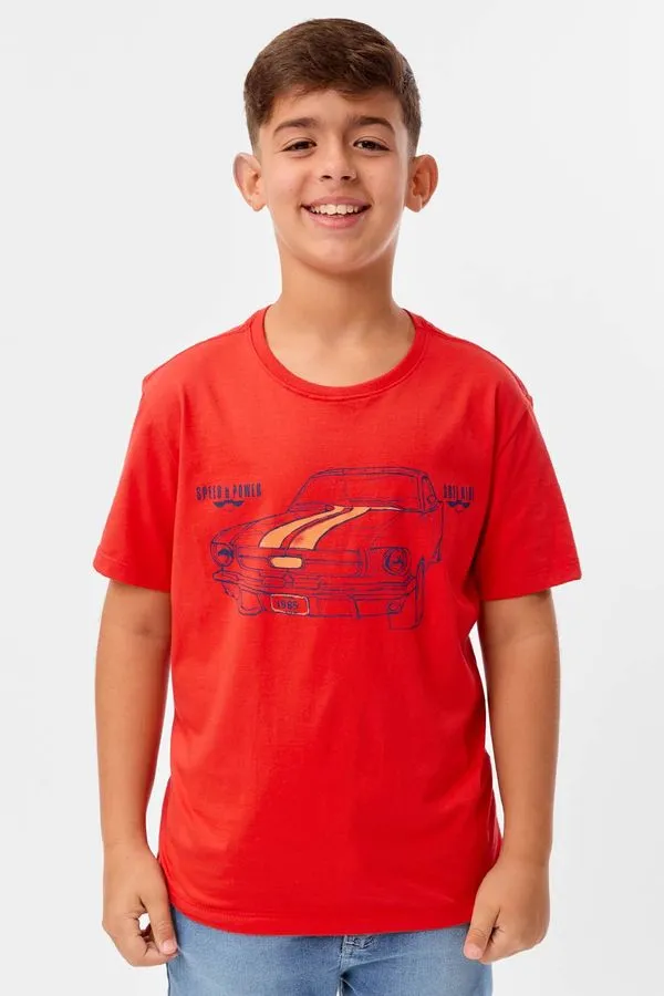 T-Shirt Infantil Estampada Car Vermelha VERMELHA/06