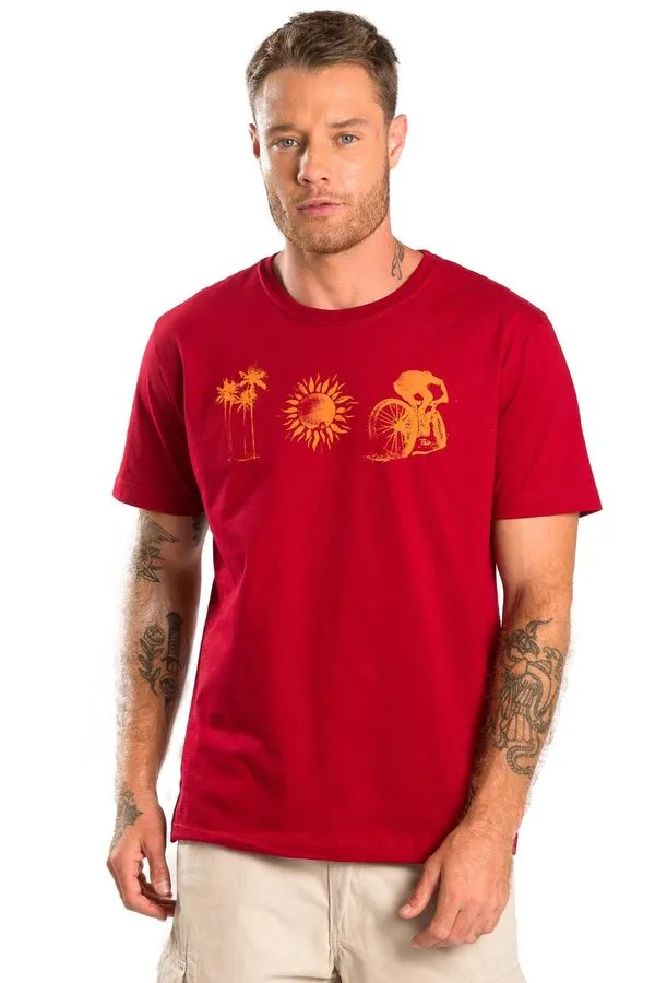 T-Shirt Estampada Summer Pins Vermelho Escuro vermelho escuro/GG