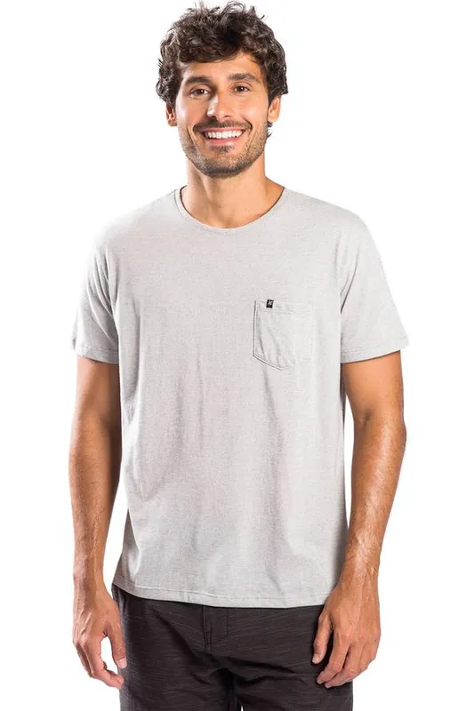 T-Shirt Especial Desfibrado Com Bolso Cinza CINZA/P