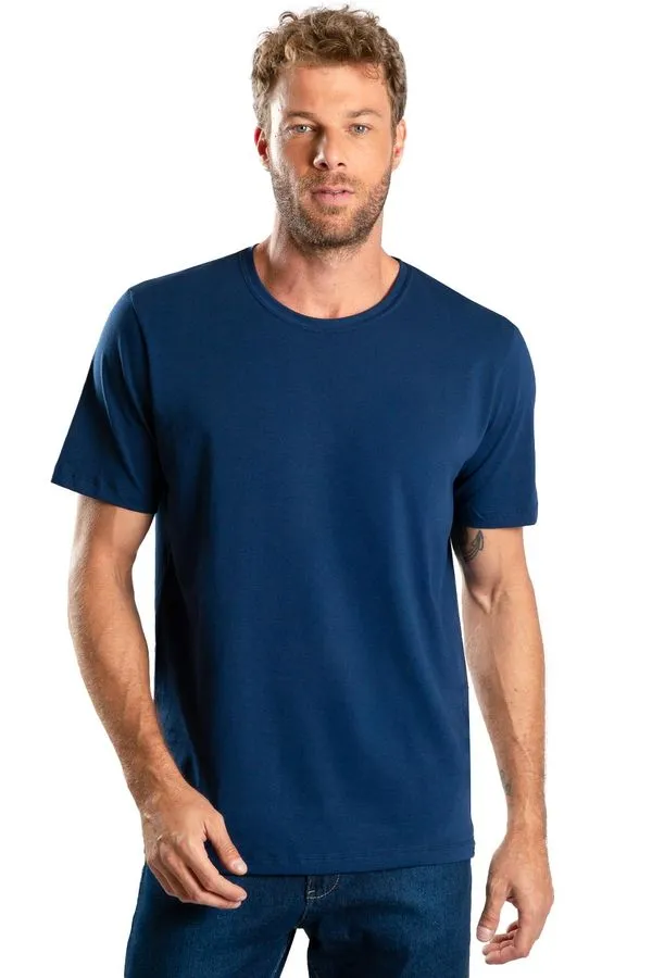 T-Shirt Básica Premium Algodão Egípcio Azul Marinho AZUL MARINHO/G