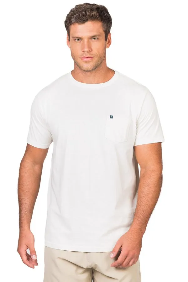 T-Shirt Básica De Algodão Com Bolso Off White OFF WHITE/P