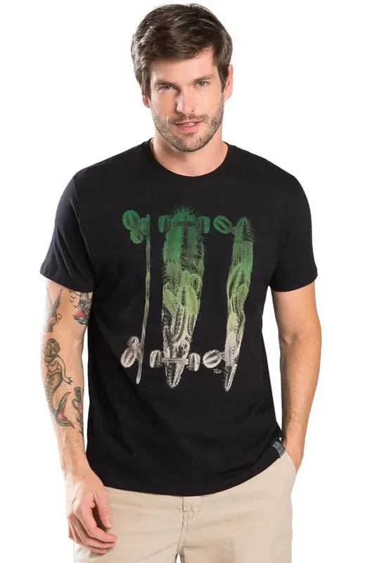 T-Shirt Estampada Preta PRETA/M