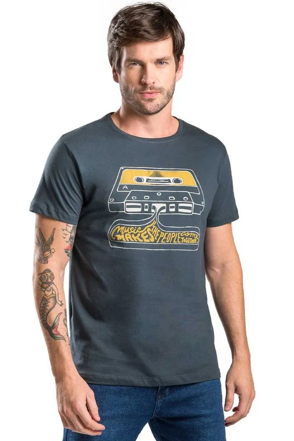 T-Shirt Estampada Taco Music Chumbo CHUMBO/GG