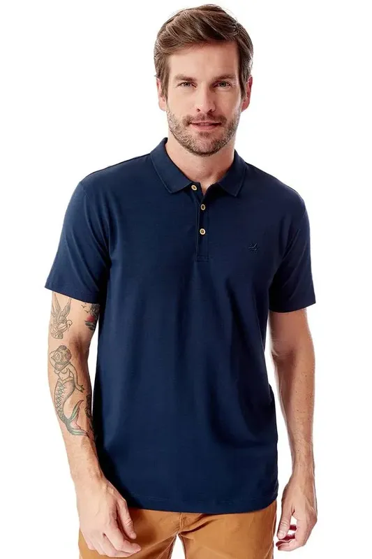 Polo Especial Pima Spandex Azul Marinho AZUL MARINHO/P