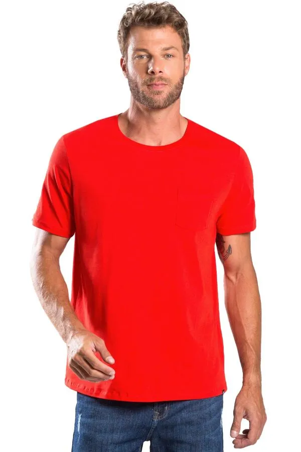 T-Shirt Básica Premium Pima Com Bolso Vermelha VERMELHA/P