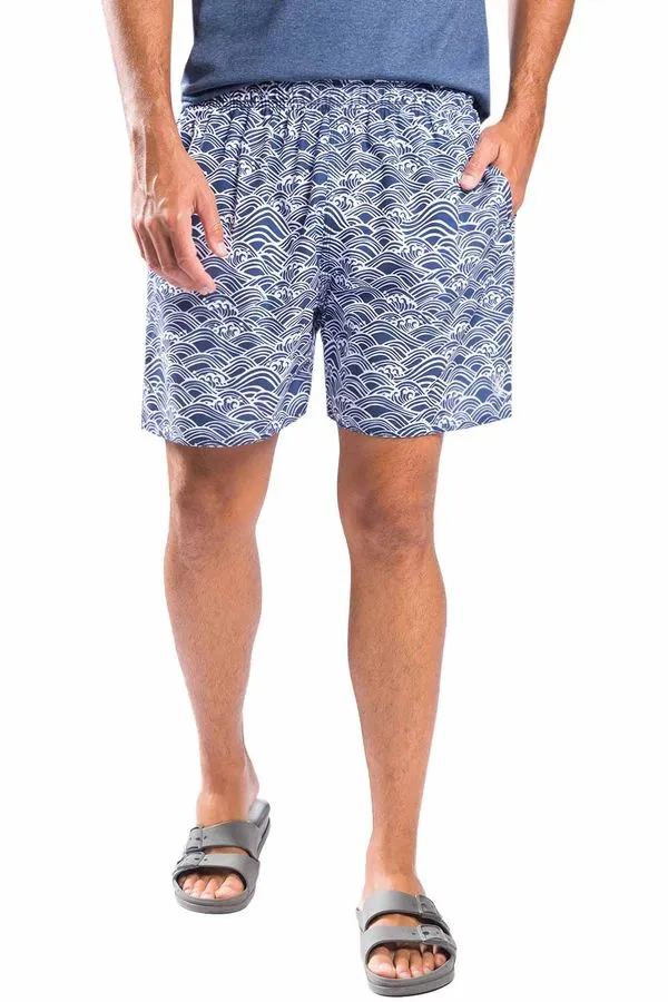 Short Estampado Waves Flex Azul Marinho AZUL MARINHO/P