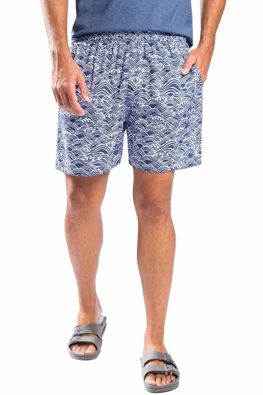 Short Estampado Waves Flex Azul Marinho AZUL MARINHO/P